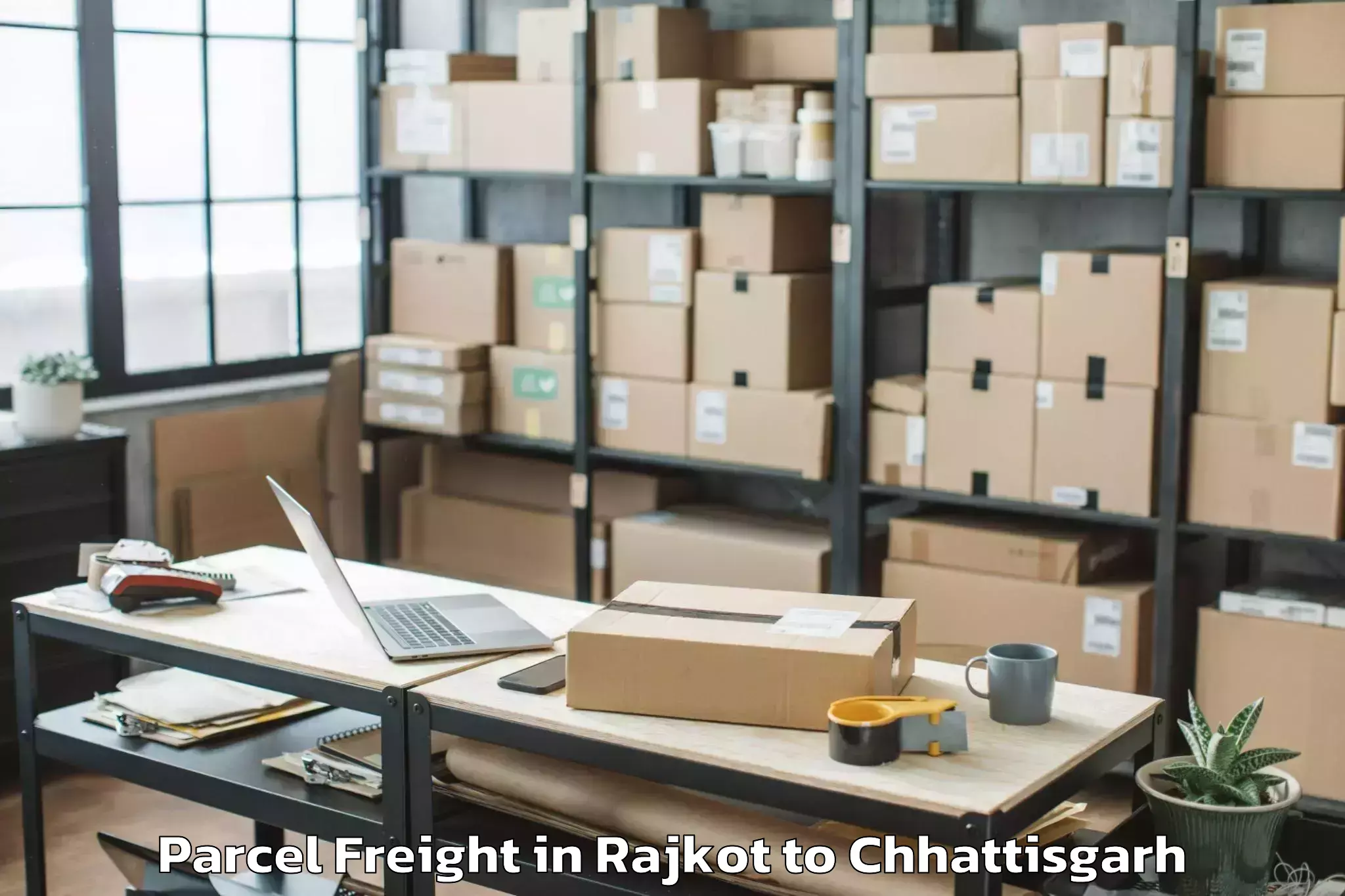 Reliable Rajkot to Labhandih Parcel Freight